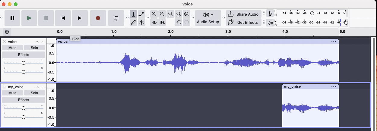 clipped voice